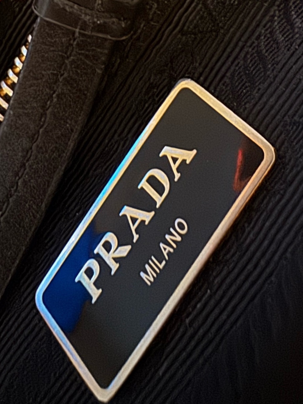 Prada Tessuto Black Nylon Crossbody with Gold Logo Hardware - Picture 14 of 15